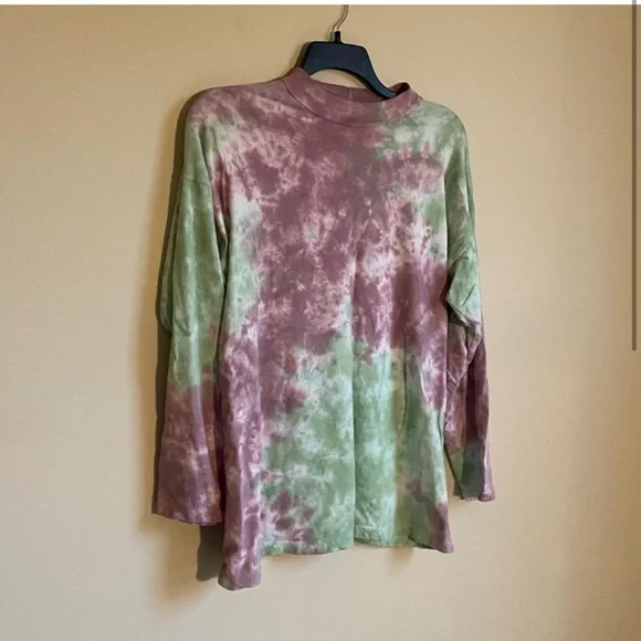 Free People Be Free Pink Green Tie Dye Oversized
Long Sleeve Shirt - Picture 2 of 5